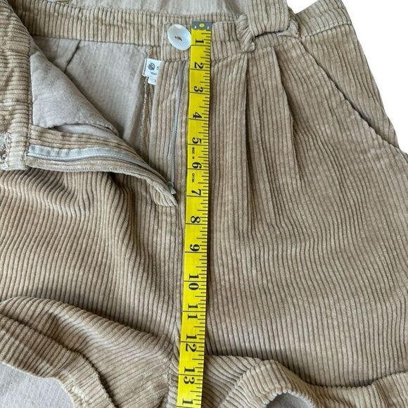 SeamsFriendly Khaki Beige Cotton Corduroy Short Dungaree Jumpsuit Size Small - Picture 10 of 16